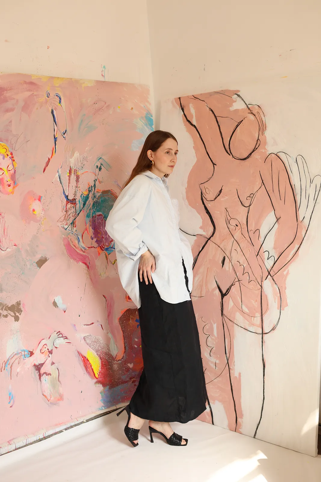 Image of Leda & Swan  by Notuko , size: 200x135, Painting medium, part of the myths series, priced at €3200 Photo 2 of 2.