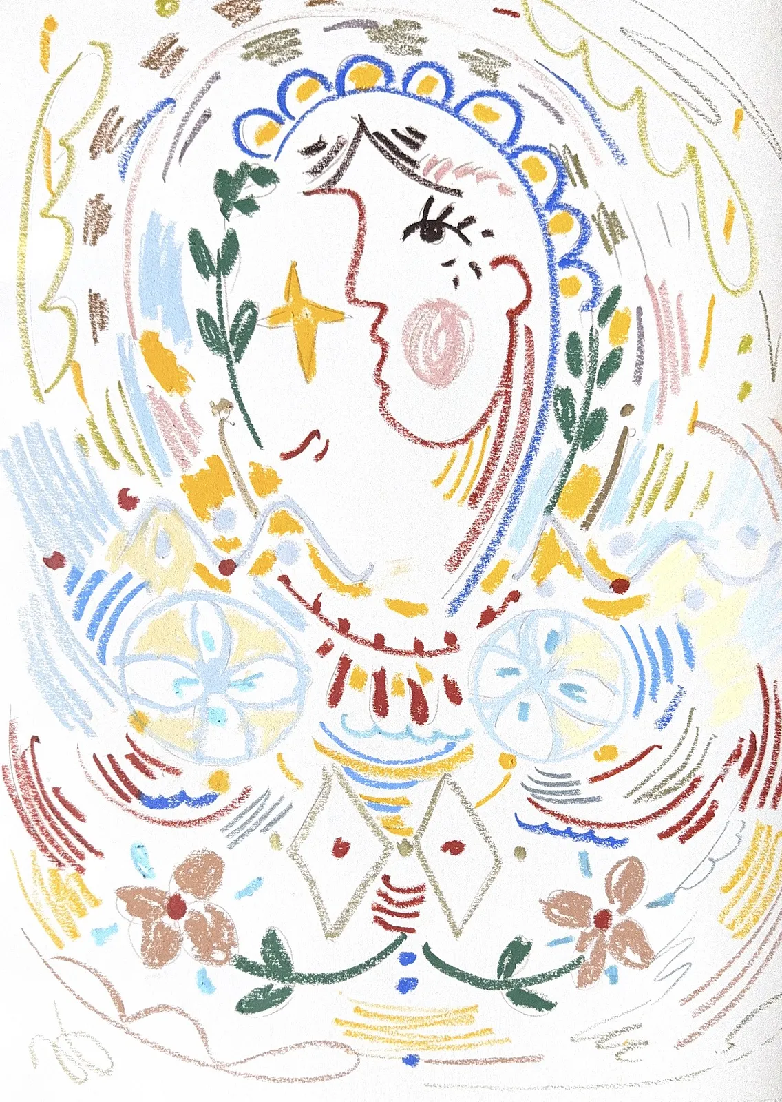 Image of Ukrainian woman  by Notuko , size: 50x70, made of Pastel on paper , Graphics medium, from Rivne, part of the Ukrainian woman series, priced at €300