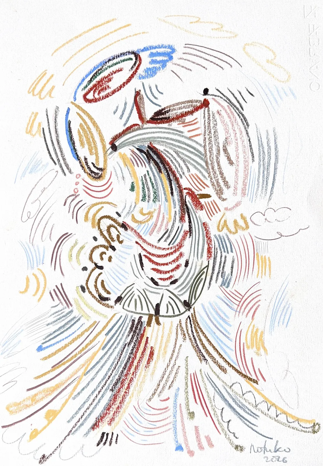 Image of Bird by Notuko , size: 35x50, made of Pastel on paper, Graphics medium, from Rivne, part of the birds series, priced at €130