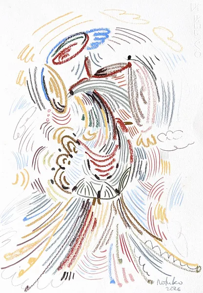 Image of Bird by Notuko , size: 35x50, made of Pastel on paper, Graphics medium, from Rivne, part of the birds series, priced at €130