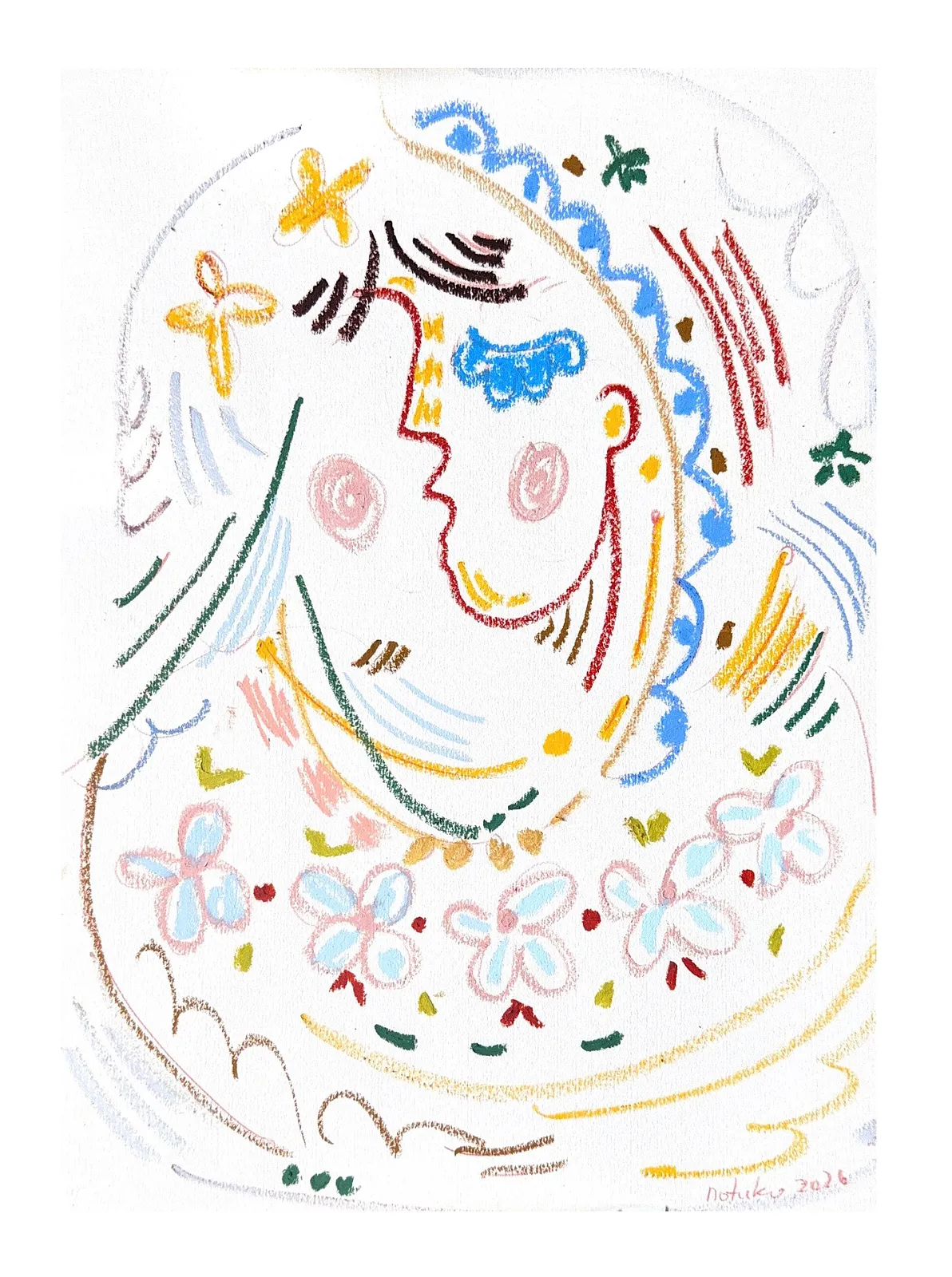Image of Ukrainian woman  by Notuko , size: 35x50, made of Pastel paper, Graphics medium, from Rivne, part of the Ukrainian woman series, priced at €150
