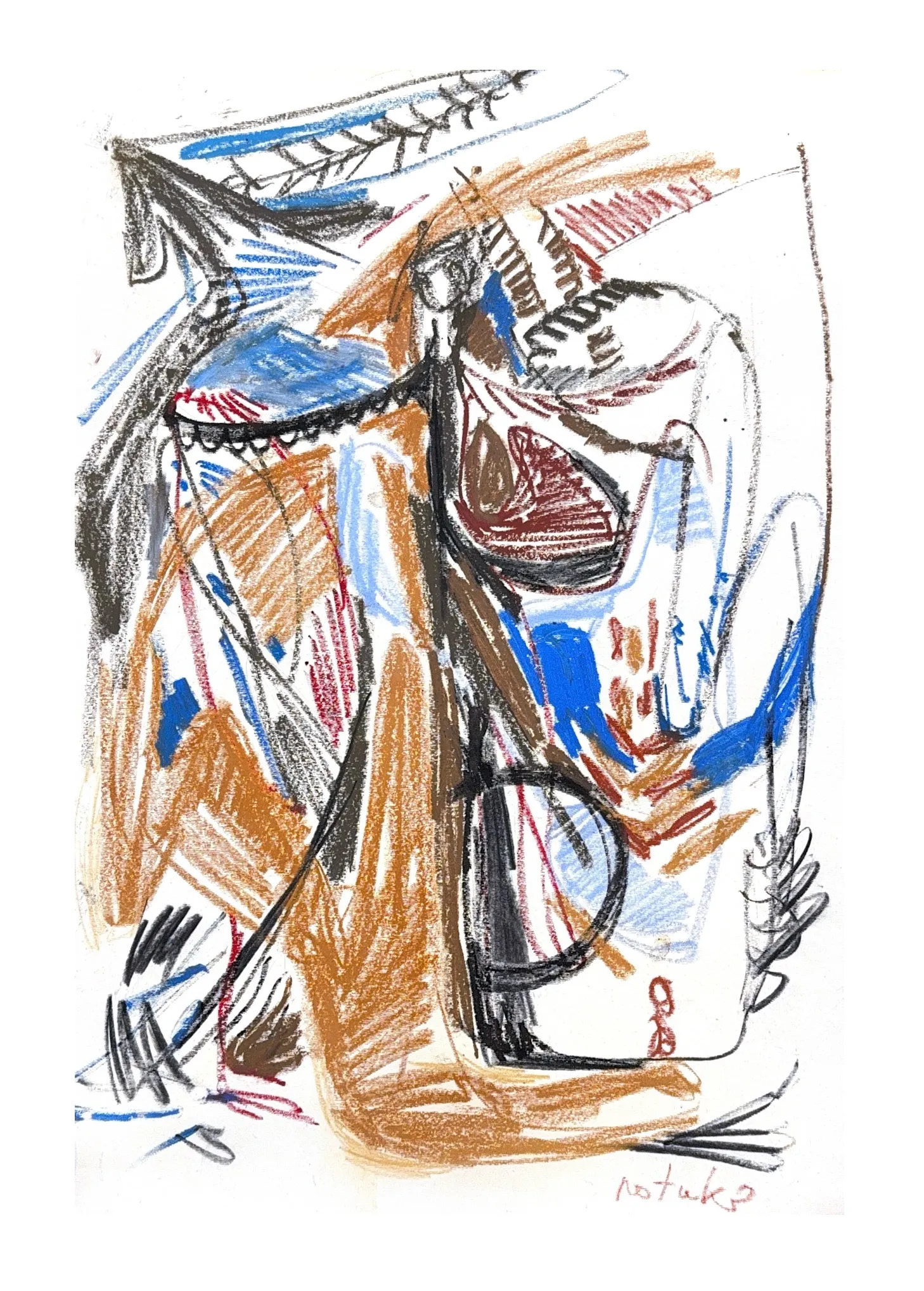 Image of Ukrainian dance 3 by Notuko , size: 50x65, made of pastel on paper , Graphics medium, from Rivne Ukraine , part of the birds series, priced at €300