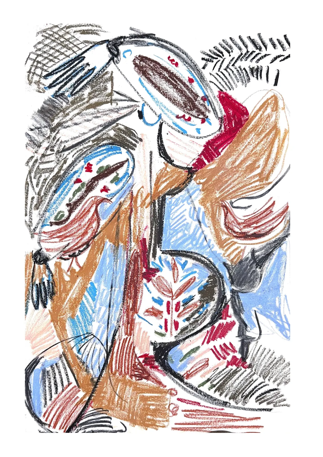 Image of Ukrainian dance 2 by Notuko , size: 50x65, made of pastel on paper , Graphics medium, from Rivne Ukraine , part of the birds series, priced at €300
