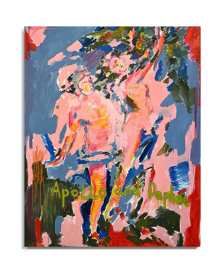 Image of Apollo And Daphne by Notuko , size: 120x160, made of Acrylic on canvas, Painting medium, from Kyiv / Ukraine , part of the myths series, priced at €3500