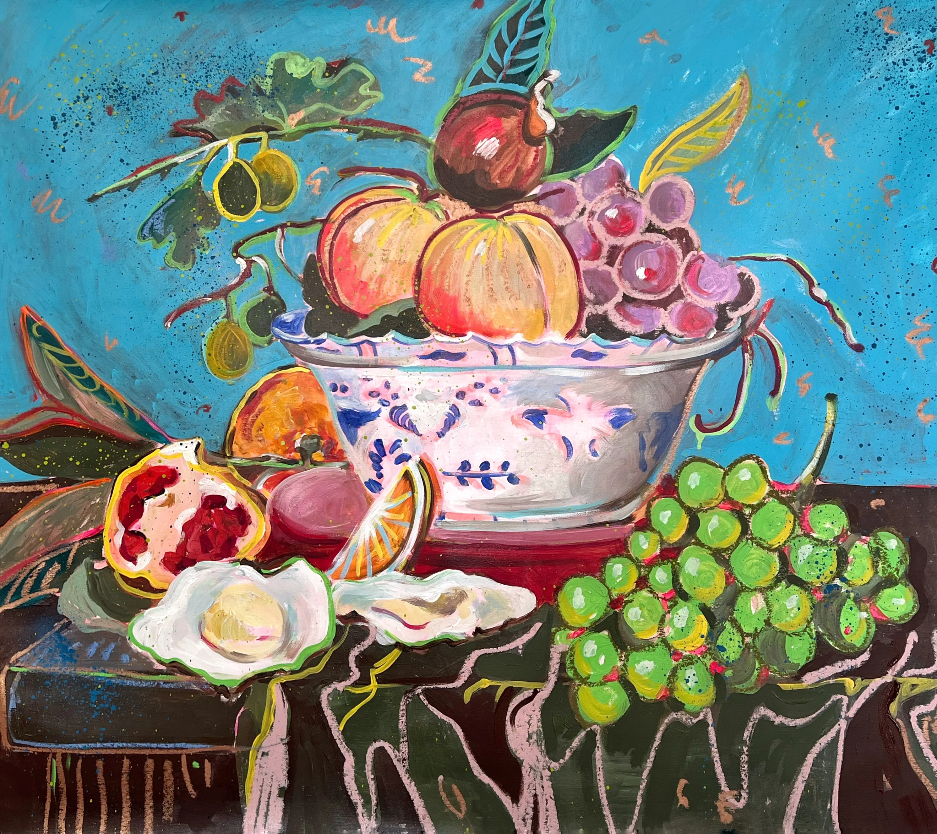 Image of GRAPE by Notuko , size: 110x90, made of mixed media on canvas , Painting medium, from Rivne , part of the myths series, priced at €900 Photo 2 of 2.