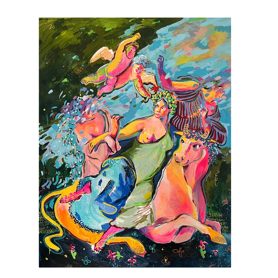 Image of The Rape of Europe  by Notuko , size: 135x175, made of mixed media , Painting medium, from Rivne , part of the myths series