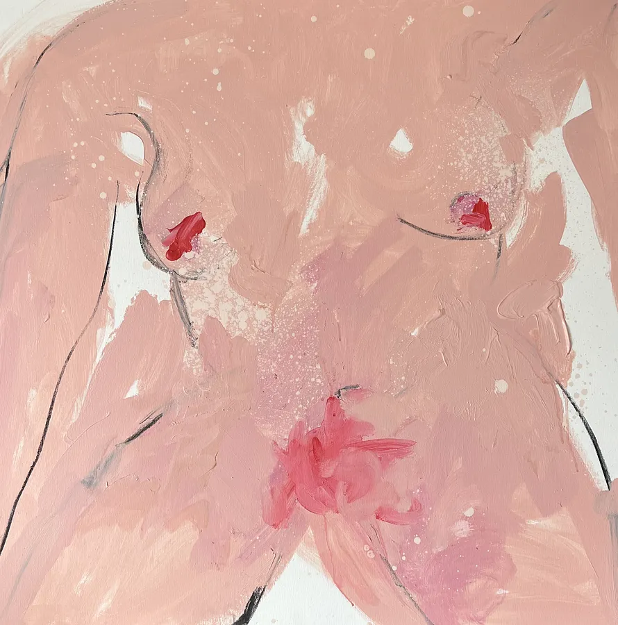 Image of body  by Notuko , size: 90x90, made of acrylic on canvas , Painting medium, priced at €700 Photo 1 of 2.