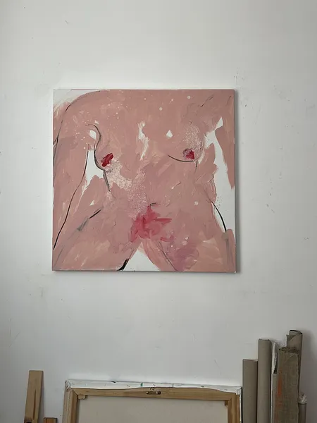 Image of body  by Notuko , size: 90x90, made of acrylic on canvas , Painting medium, priced at €700 Photo 2 of 2.