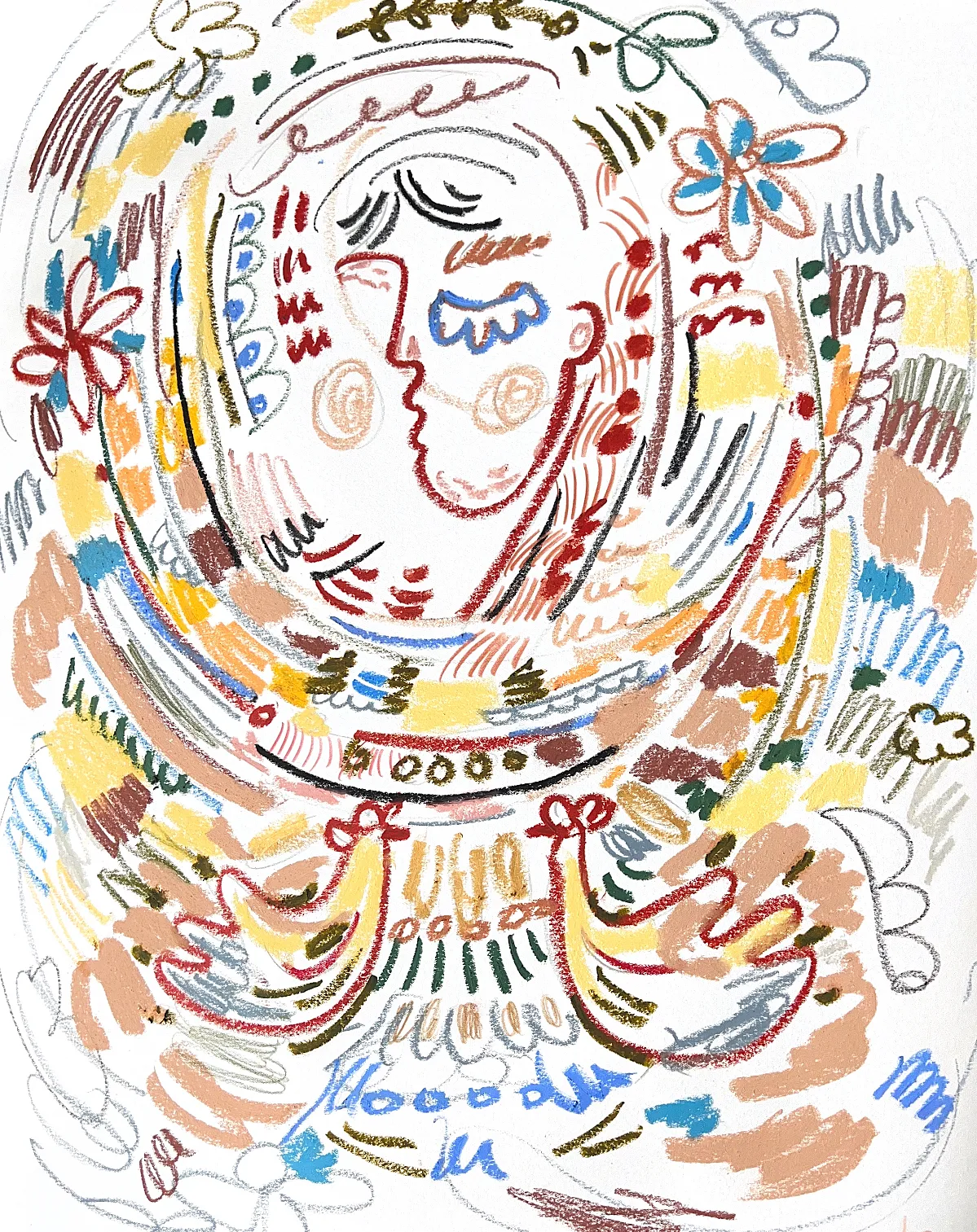 Image of Ukrainian woman  by Notuko , size: 50x70, made of pastel on paper , Graphics medium, from Rivne Ukraine , part of the Ukrainian woman series, priced at €300