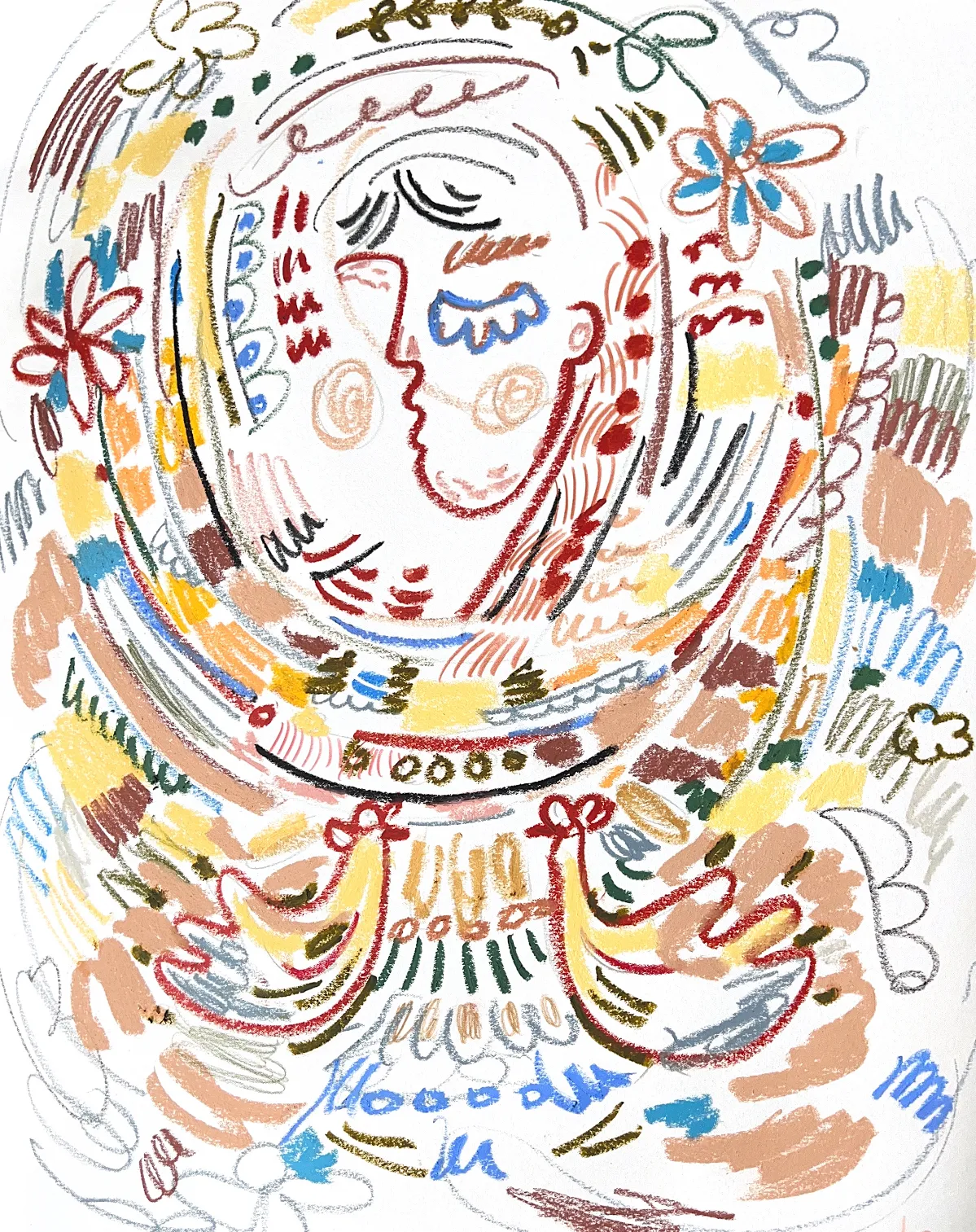 Image of Ukrainian woman  by Notuko , size: 50x70, made of pastel on paper , Graphics medium, from Rivne Ukraine , part of the Ukrainian woman series, priced at €300