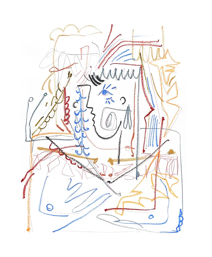 Image of girl by Notuko , size: 50x65, made of paste on paper , Graphics medium, part of the Ukrainian woman series