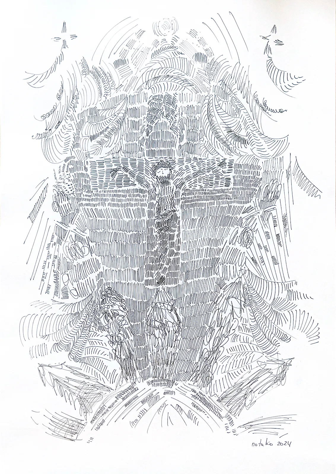 Image of Sun  by Notuko , size: 50x70, made of liner on paper , Graphics medium, from Rivne Ukraine , priced at €250