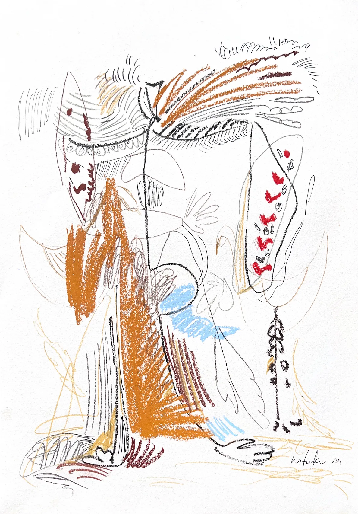 Image of Birds by Notuko , size: 50x70, made of mixed media on paper , Graphics medium, from Rivne Ukraine , priced at €250