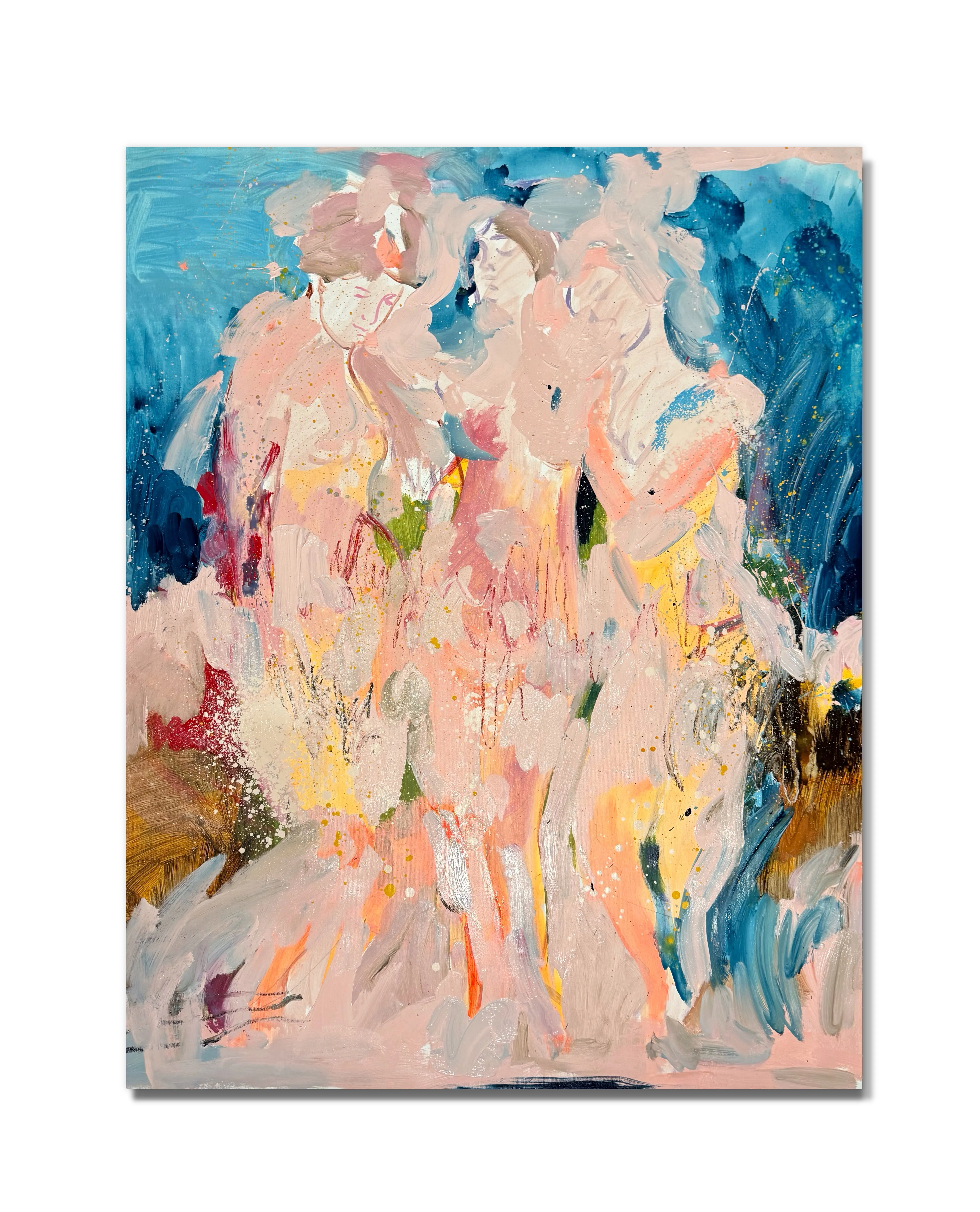 Image of  The Three Graces  by Notuko , size: 110x120, made of Acrylic on canvas , Painting medium, from Rivne , part of the myths series, priced at €1200