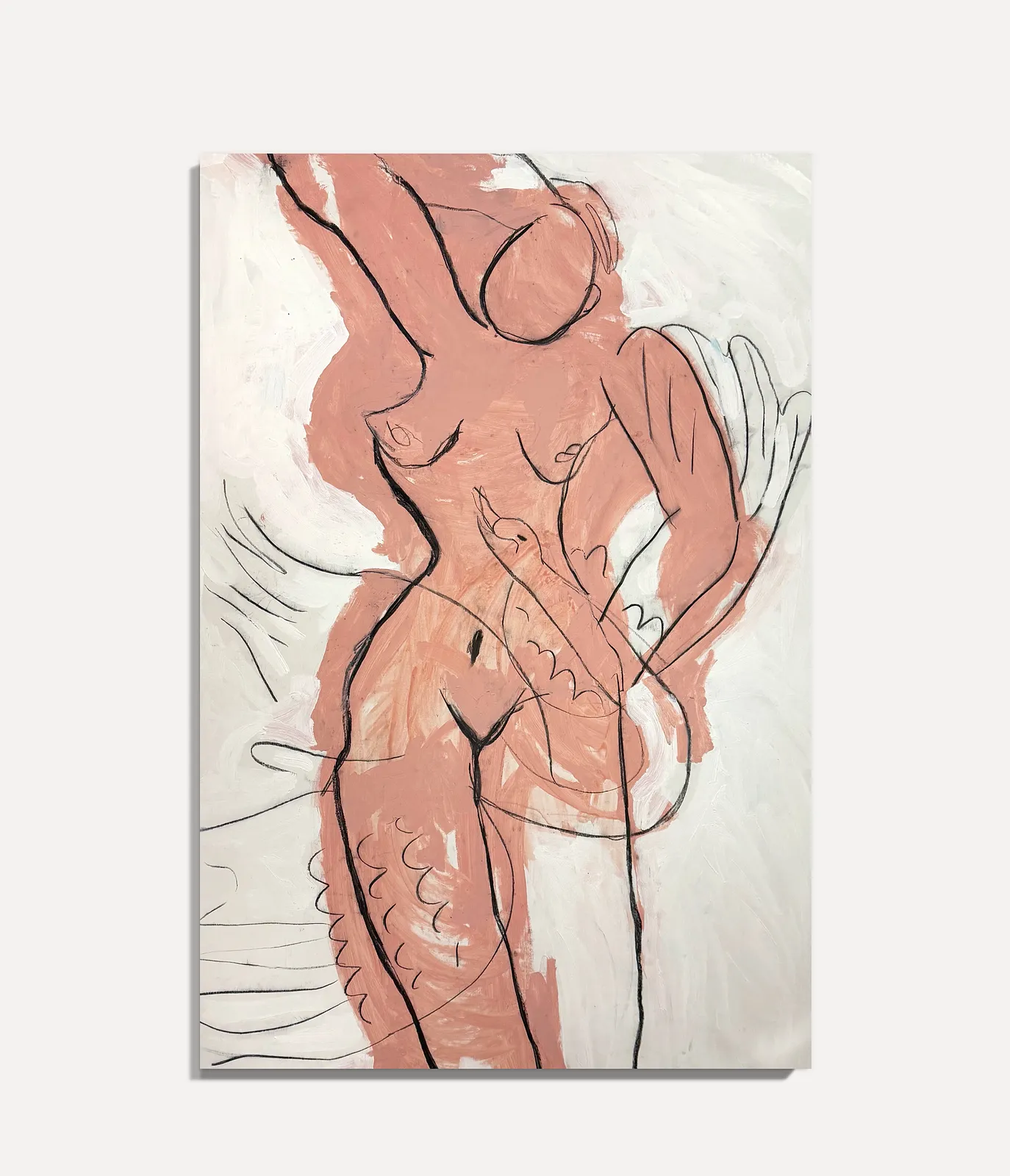 Image of Leda & Swan  by Notuko , size: 200x135, Painting medium, part of the myths series, priced at €3200 Photo 1 of 2.