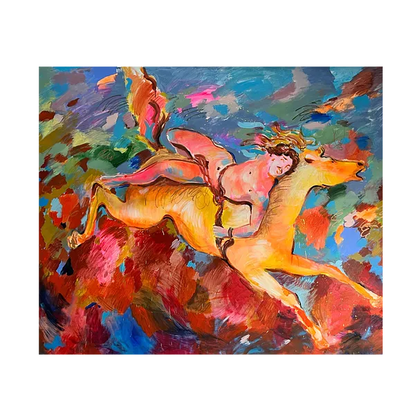 Image of Mazeppa by Notuko , size: 174x140, made of Acrylic on canvas , Painting medium, part of the myths series, priced at €3000